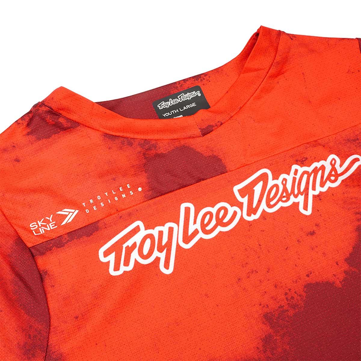 Troy Lee Designs Skyline Short Sleeve Jersey Kids' in Flared Fiery Red